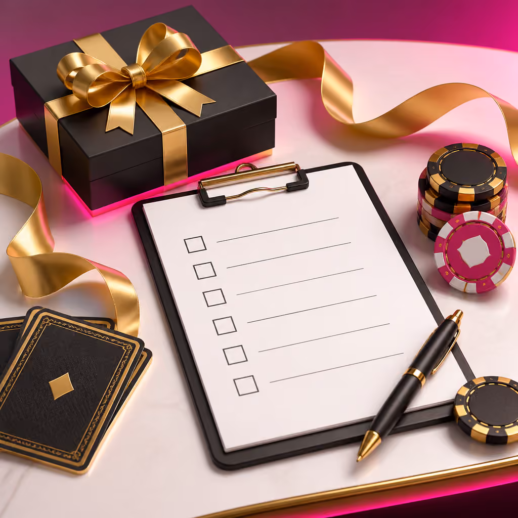 Del Oro Bonus ohne Einzahlung mit Prüfkarte und Geschenkbox